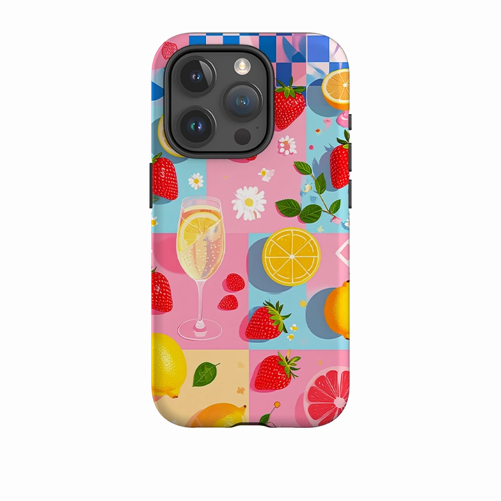Elegant Style Smooth Grip Layer iPhone Tough Case - Lemon Festival