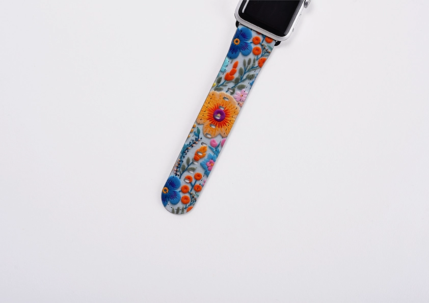 Luxury Finish Breathable Material Spring Petals II Apple Watch Strap