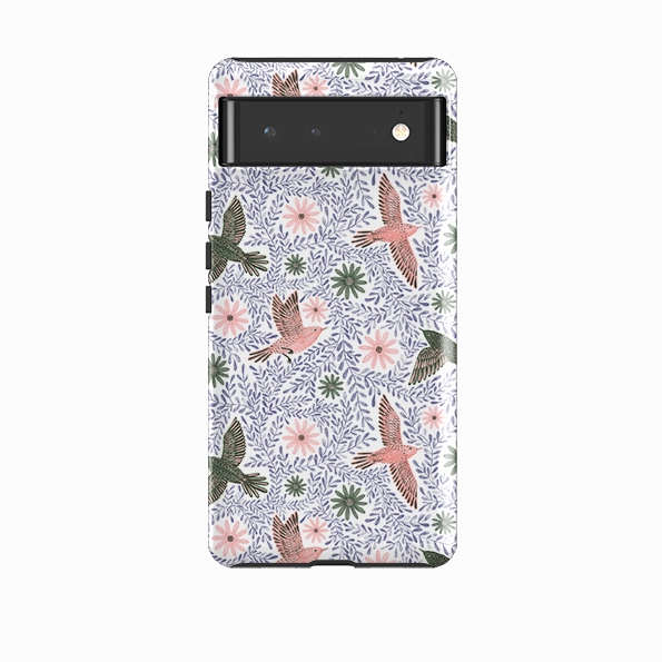 Google Tough Case -  Bird Pattern Blue By Lee Foster Wilson Elegant Design Layer Modern Function