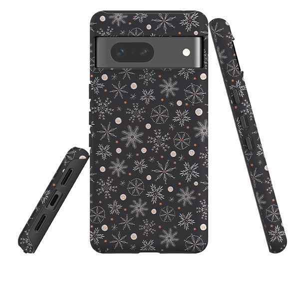 Google Tough Case - Christmas Snowflakes II By Ali Brookes Smooth Layer Texture Polished Finish Texture