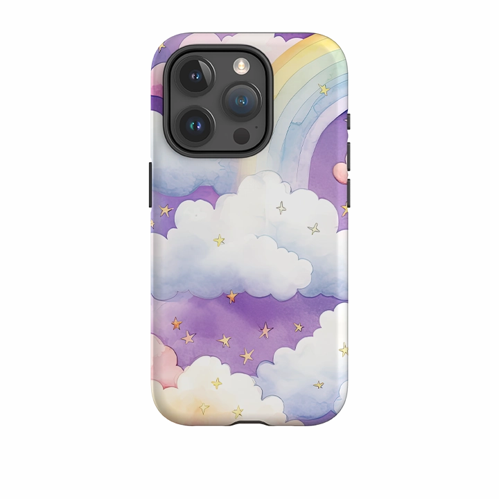 Premium Grip iPhone Case - Rainbow Clouds II
