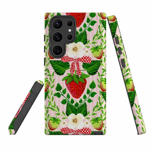 Clear Design Premium Feel Layer Samsung Tough Case - Strawberries I By Abby Jacobs