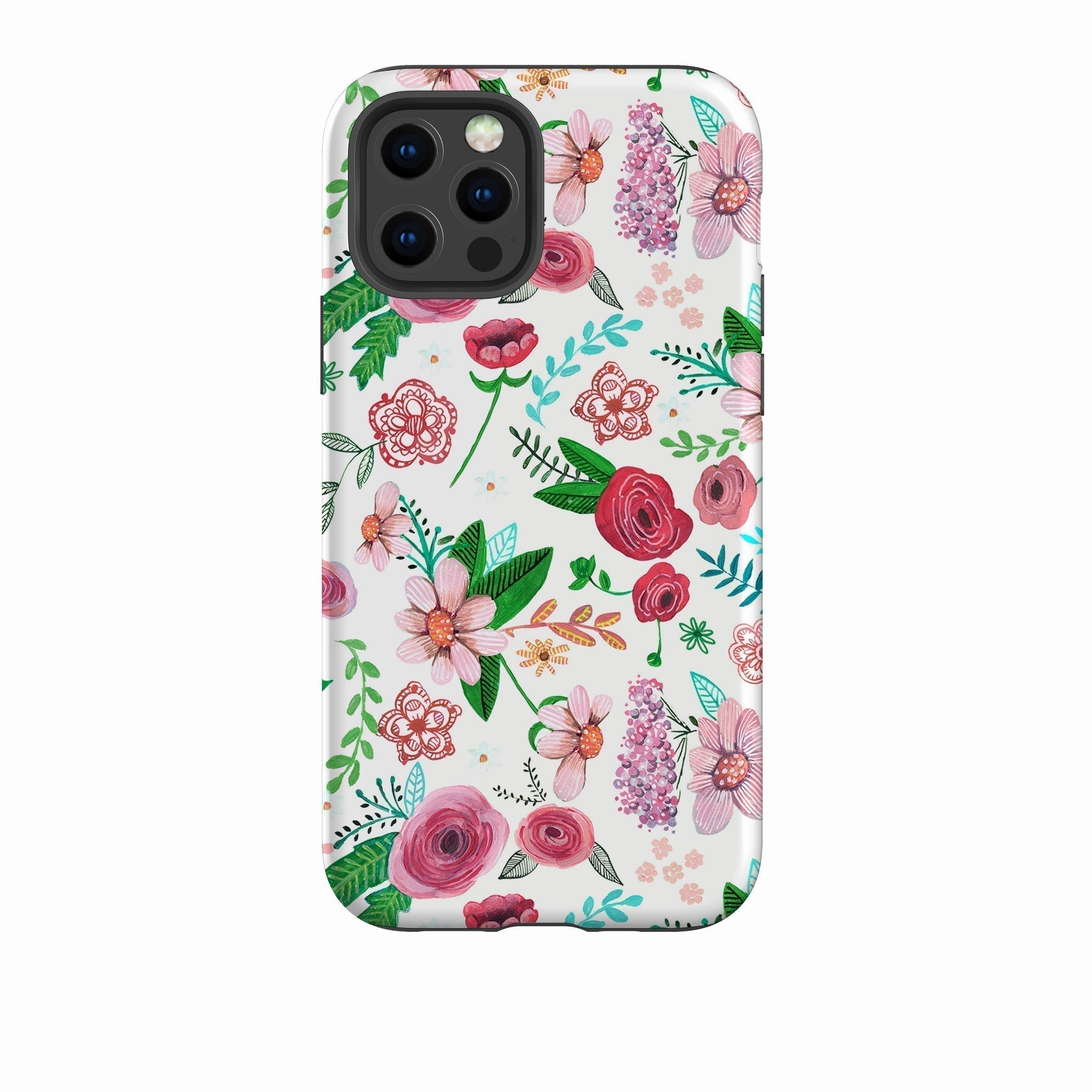 Desk Companion iPhone Tough Case - White Floral By Caroline Bonne Muller