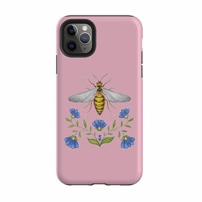Minimal Texture Layer iPhone Tough Case - Wings Of Freedom Pink By Catherine Rowe