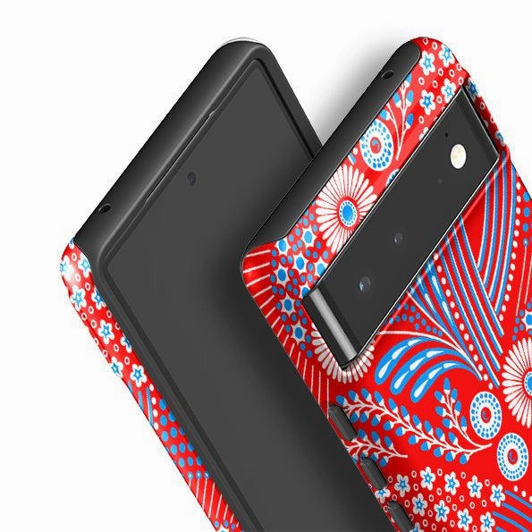 Flexible Grip Form Google Tough Case -  Red Bouquet By Cressida Bell