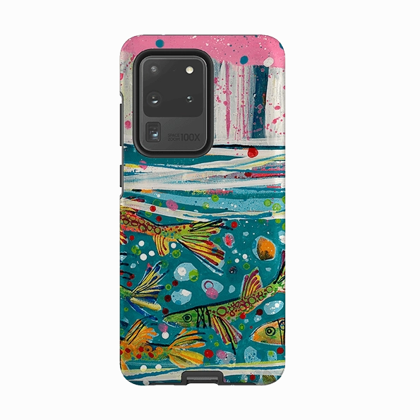 Magnetic Mount Compatible Ergonomic Feel Samsung Tough Case - Something Fishy By Claire West
