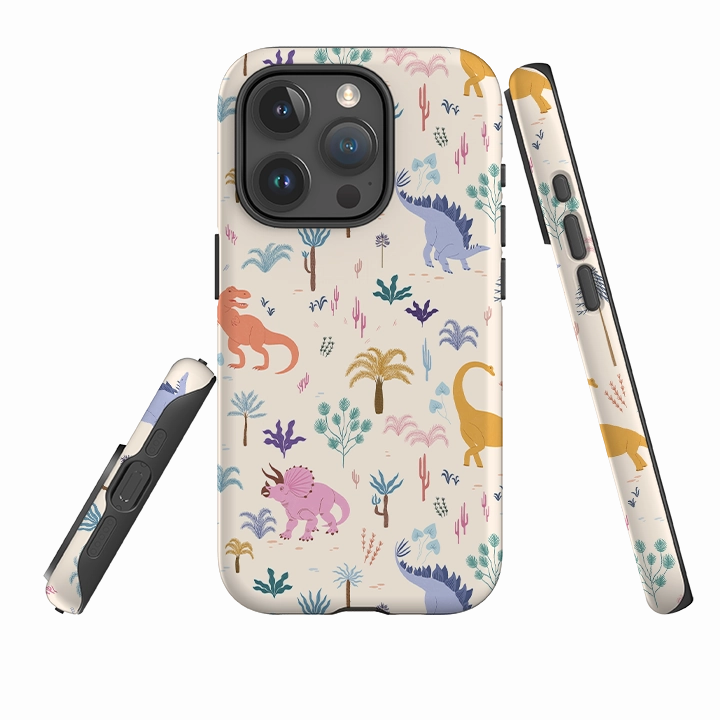 iPhone Tough Case - Dinosaur Pattern Light By Meghann Rader Elegant Build Clear Frame