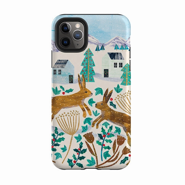 Outdoor Adventure iPhone Tough Case - Xmas Hare By Tracey English