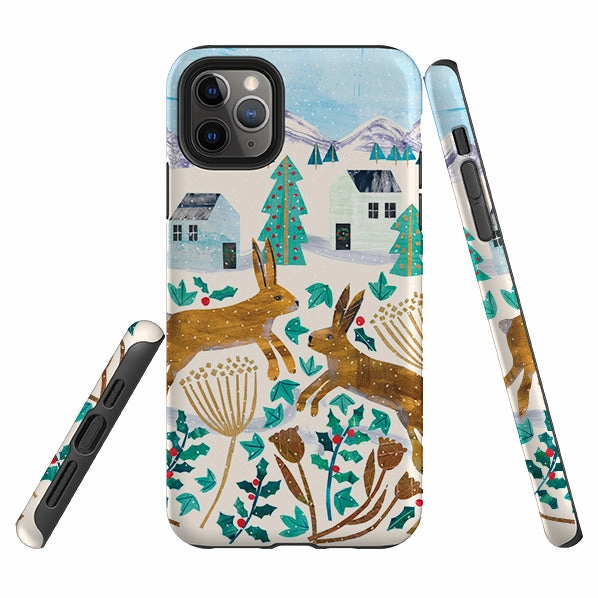 iPhone Tough Case - Xmas Hare By Tracey English clean design Elegant Surface Texture
