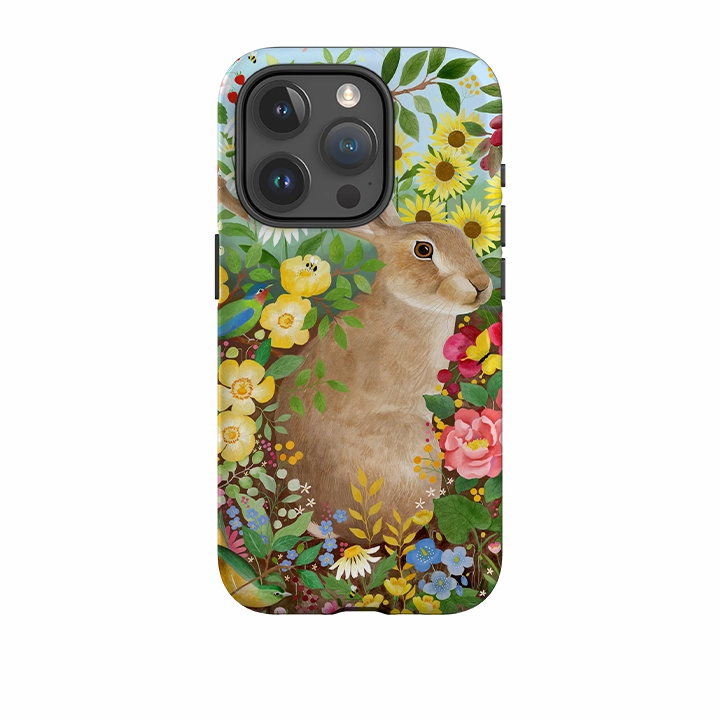 Rugged Protection iPhone Tough Case - Rabbit Garden By Bex Parkin
