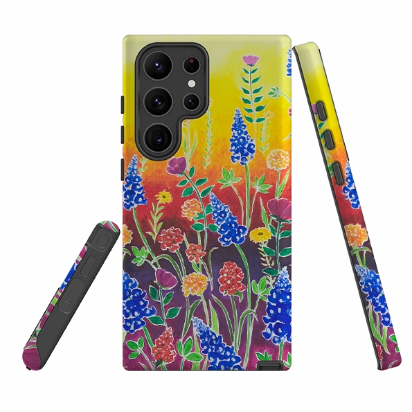 Samsung Tough Case - Wildflowers Fantasy By Linda Calvert Jacobson Stylish Aesthetic Hybrid Edge