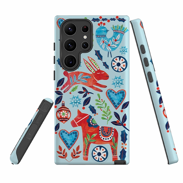 Samsung Tough Case - Scandi Holidays By Tracey English Glossy Texture Compact Feel