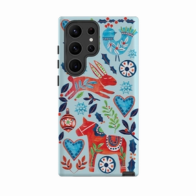 Samsung Tough Case - Scandi Holidays By Tracey English Durable Layer Durable Pattern