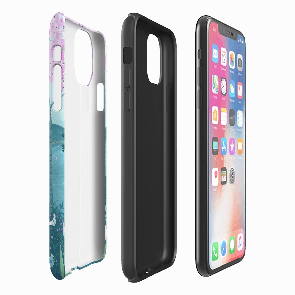 Recyclable Material Minimal Surface Layer iPhone Tough Case - Blossom Tree By Mary Stubberfield