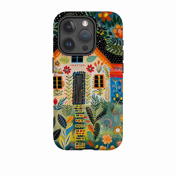 High Quality iPhone Case - Folk Art House II