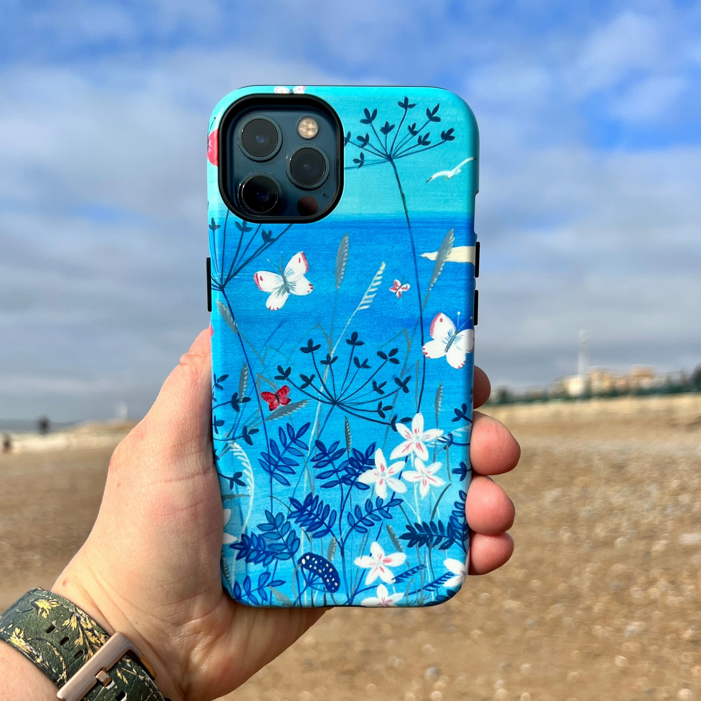 Colorful Finish Luxury Edge Texture iPhone Tough Case - Floral By Mary Stubberfield