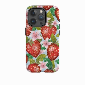 Compact Look iPhone Tough Case - Blue Strawberries By Catherine Rowe