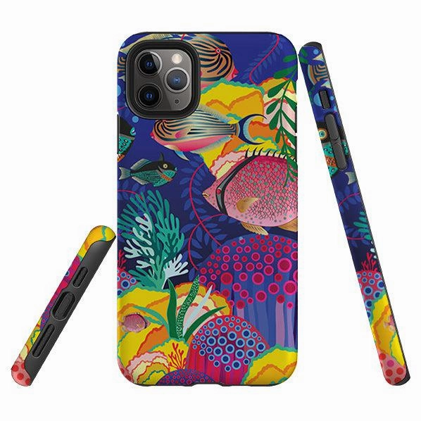 Scratchproof Surface Lightweight Frame iPhone Tough Case - Fish By Mia Underwood