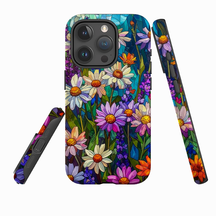 iPhone Tough Case - Purple Daisies Scratchproof Surface Premium Texture Layer
