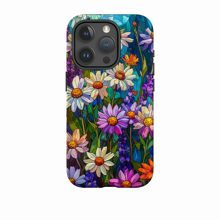 iPhone Tough Case - Purple Daisies Flexible Material