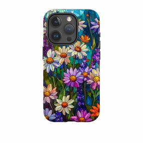 iPhone Tough Case - Purple Daisies Flexible Material