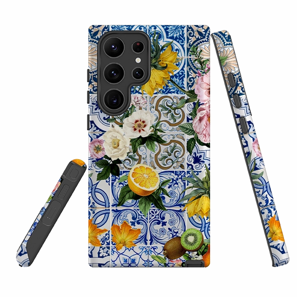 Luxury Finish Texture Everyday Use Samsung Tough Case - Positano Pattern