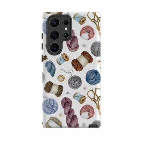 Samsung Tough  Case - Wool Pattern Stylish Finish Texture Minimalist Aesthetic