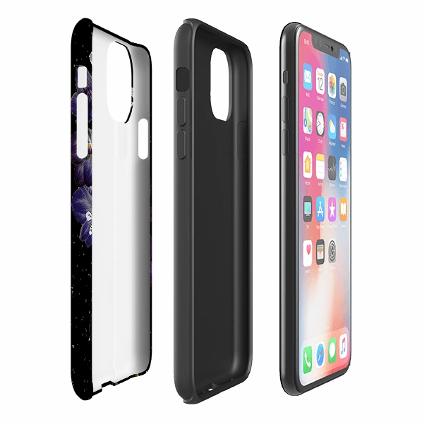 Lightweight Feel iPhone Tough Case - Night Bees