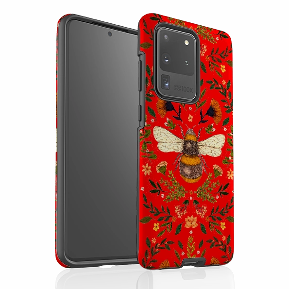 Samsung Tough Case - Botanical Bee Red By Jade Mosinski Comfort Finish Layer