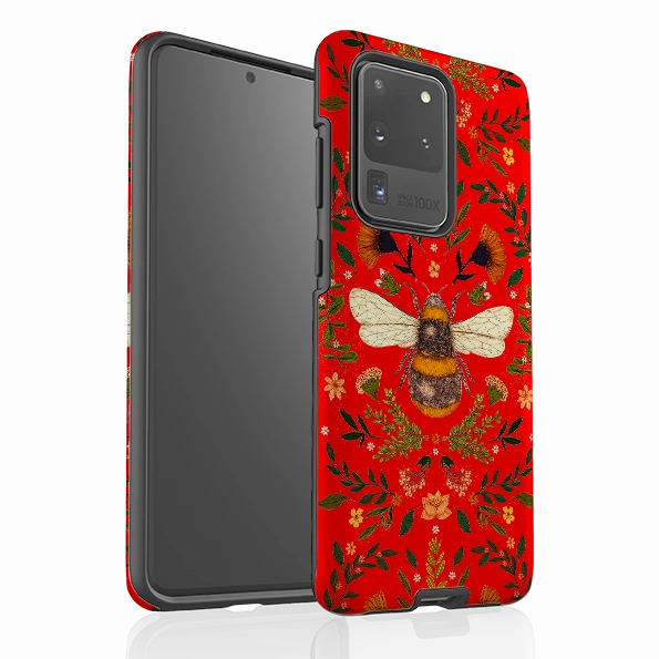 Samsung Tough Case - Botanical Bee Red By Jade Mosinski Slim Feel Professional Style