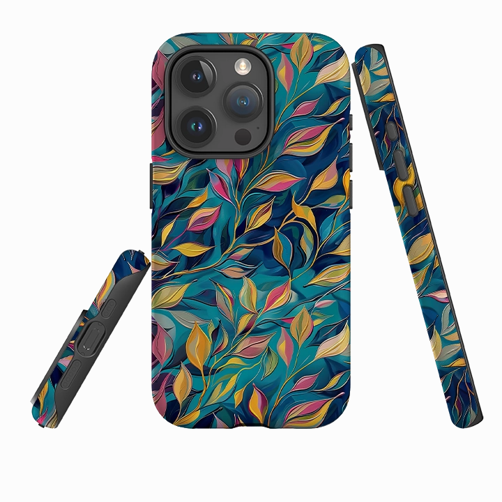 iPhone Case - Nutberry Leaves Tough Grip Classic Pattern