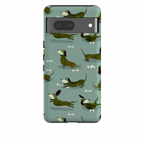 Google Tough Case -  Dash Dogs Green By Katherine Quinn Rugged Look