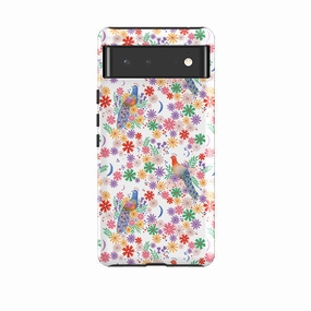 Google Tough Case -  Peacock Pattern White By Lee Foster Wilson Lightweight Grip
