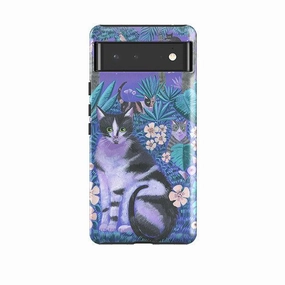 Google Tough Case -  Night Cats 2 By Mary Stubberfield Soft Grip Layer