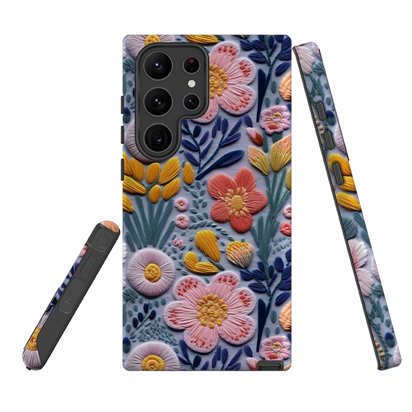 Hybrid Pattern Design Comfort Shape Samsung Tough  Case - Spring Petals