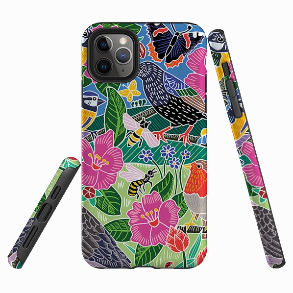 Textured Detail iPhone Tough Case - Garden Bird Jigsaw A By Kate Heiss