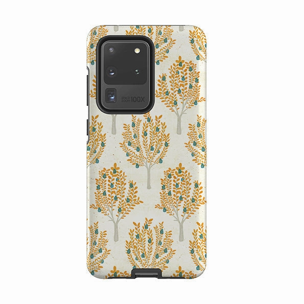 Samsung Tough Case - Pear Trees Cream By Katherine Quinn Matte Pattern Design Clear Surface
