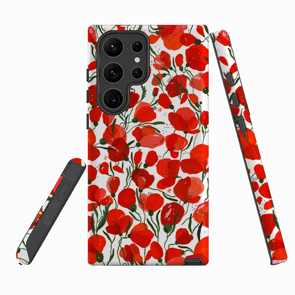 Samsung Tough Case - Poppies Pattern By Madalina Andronic Gloss Layer