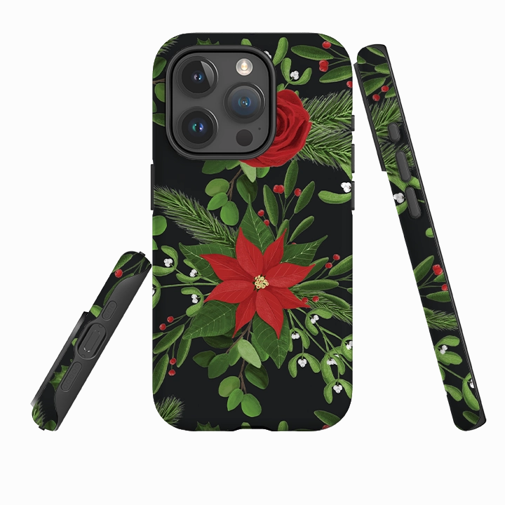 Enhanced grip iPhone Tough Case - Black White Plaid By Abby Jacobs