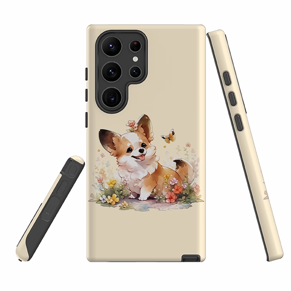 Samsung Tough  Case - Cute Dog K Hybrid Pattern Soft Finish