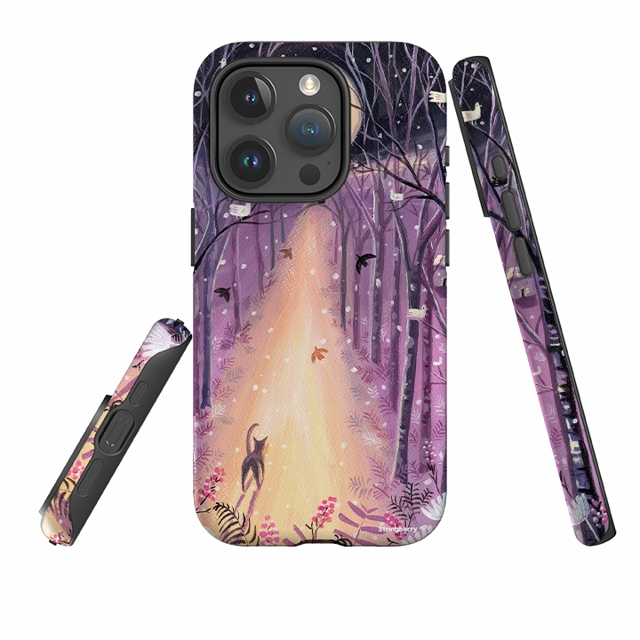 iPhone Tough Case - Forest Cat By Mary Stubberfield Clear Texture Easy Access