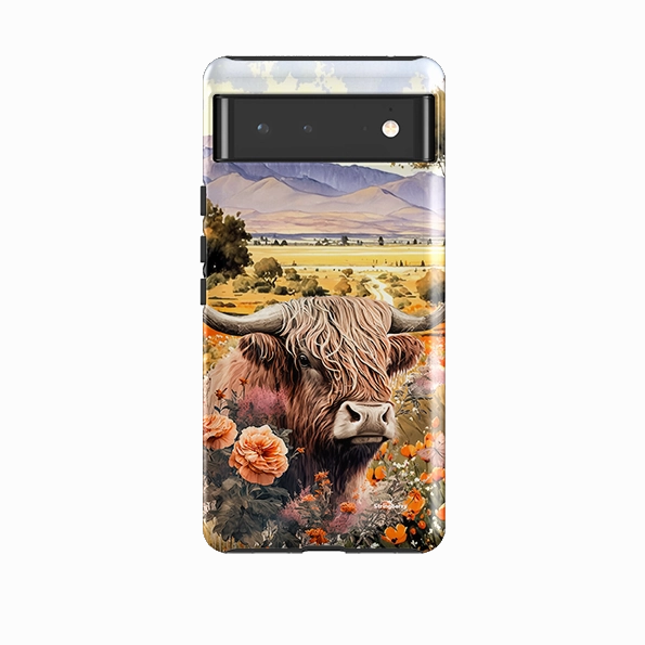 Flexible Grip Texture Soft Layered Design Google Tough Case -  Highland Cow III