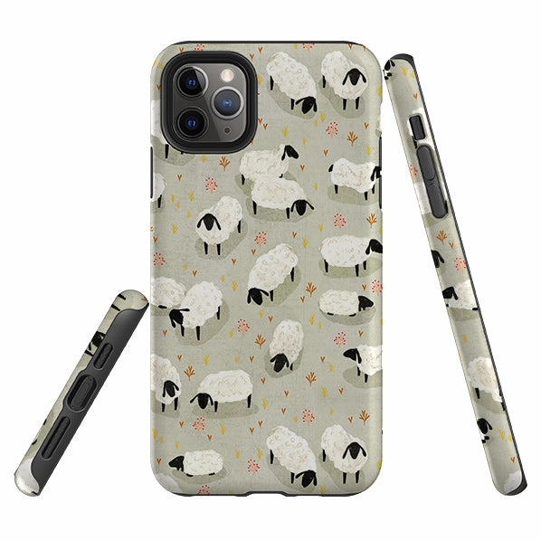 Smooth Lining Comfort grip design iPhone Tough Case - Sheep Grey By Katherine Quinn