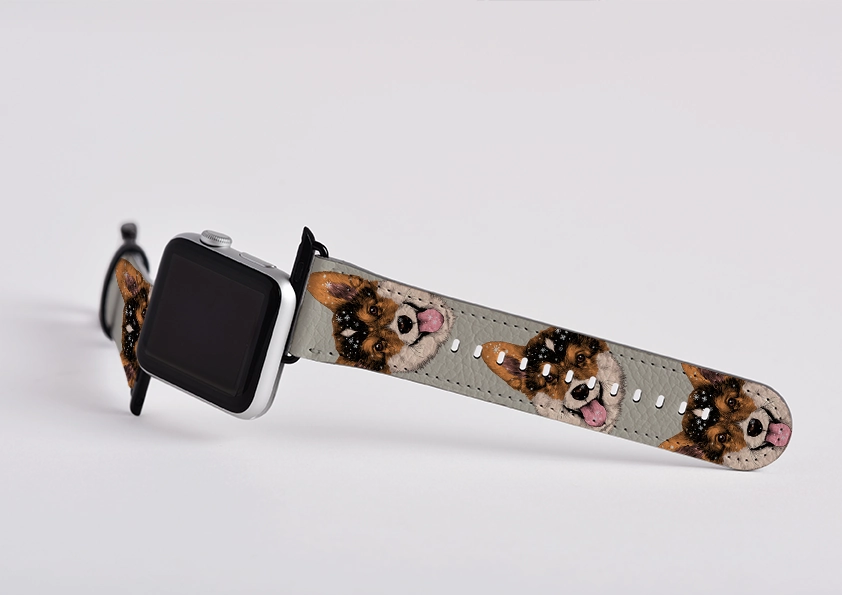 Welsh Corgi Grey Apple Watch Strap Everyday Look