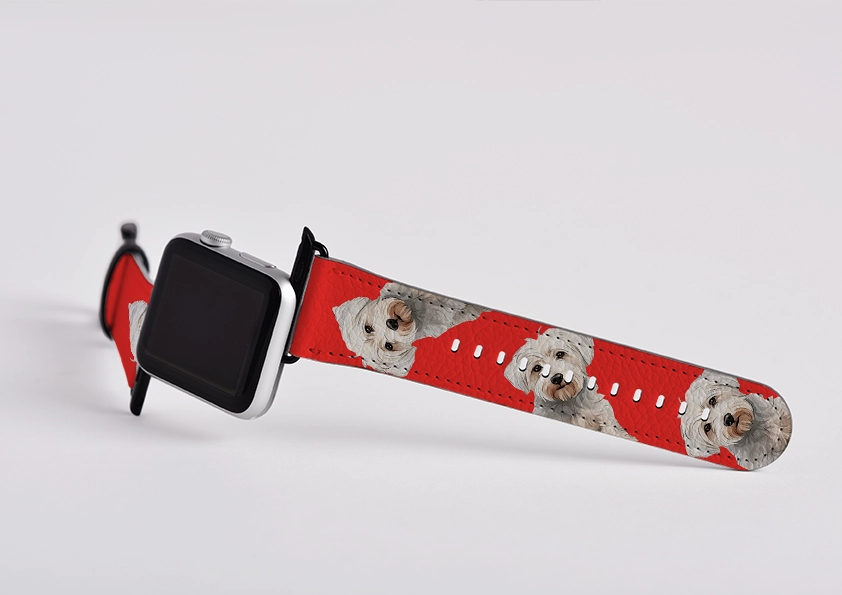 Westiepoo Mell Red Apple Watch Strap Modern Activity Style