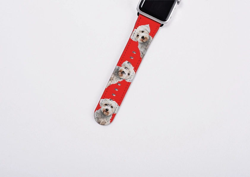 Westiepoo Mell Red Apple Watch Strap Urban Look Premium Craftsmanship