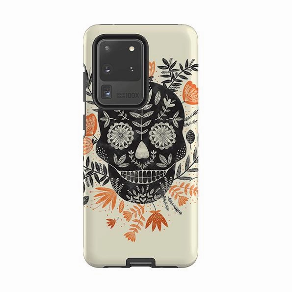 Soft Edge Detail Samsung Tough Case - Sugar Skull Cream By Jade Mosinski