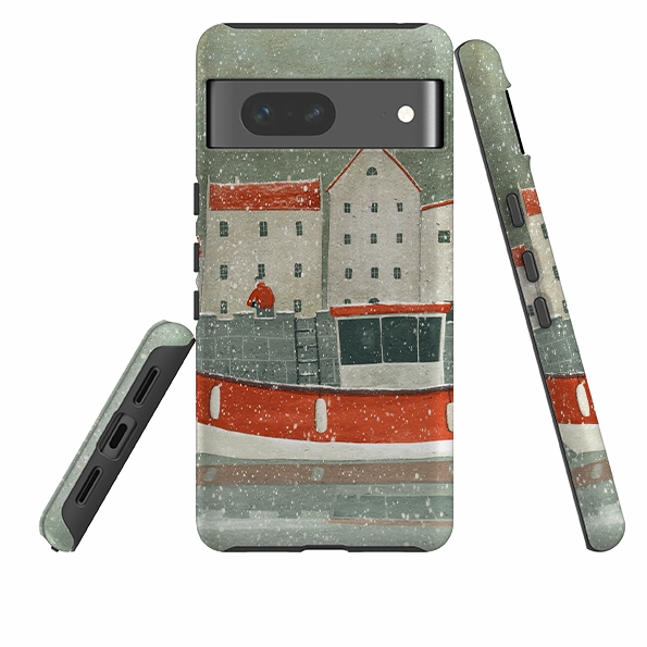 Premium Surface Texture Enhanced Comfort Google Tough Case -  Christmas Harbour By Maja Lindberg